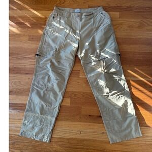 LL Bean Mens Convertible Hiking Pants Khaki Zip Off Legs Size L
